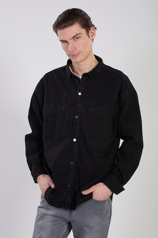 Barrels And Oıl Erkek Çift Cep Çıtçıtlı Denim Ceket - Siyah Siyah