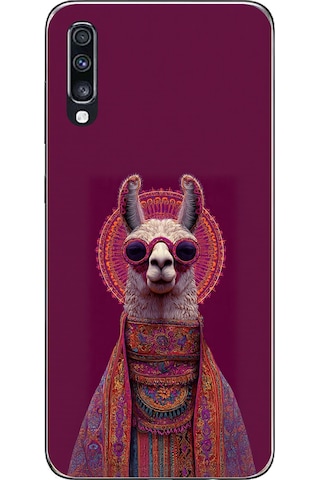 Samsung Galaxy A70 Uyumlu Kozmik Lama Baskılı Silikon Kılıf Renkli Samsung Galaxy A70 Uyumlu Kozmik Lama Baskılı Silikon Kılıf Renkli