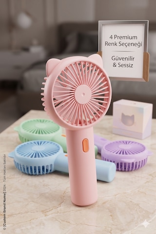 Şarjlı El Fanı 3 Kademe Seyahat Vantilatör Taşınabilir Mini Fan