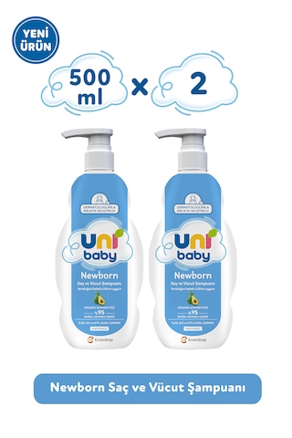 Uni Baby Newborn Yenidoğan Saç ve Vücut Şampuanı 500 Ml 2'li