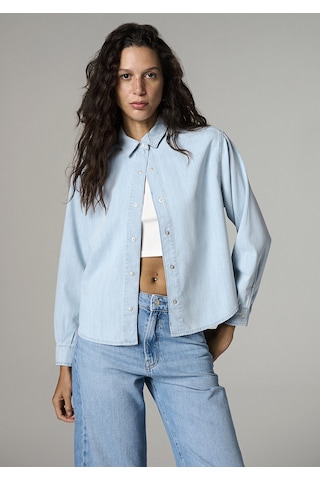 Mavi - Carlia Classic Denim Açık Mavi Jean Gömlek 1210924-a1586