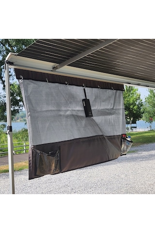 2k 150x80cm Karavan Tentesi Önü Askılı Cepli Ön Gölgelik