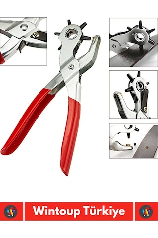 Özel Üretim Yüksek Kaliteli Delik Uç Açıcı Ayarlanabilir 6 Farklı Uçlu Metal Kemer Delme Pensesi