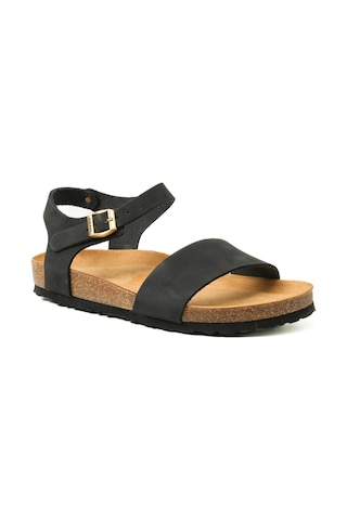 Sandalet Kadın 58h3 Frau Nabuk-v Leather Nero Null Siyah