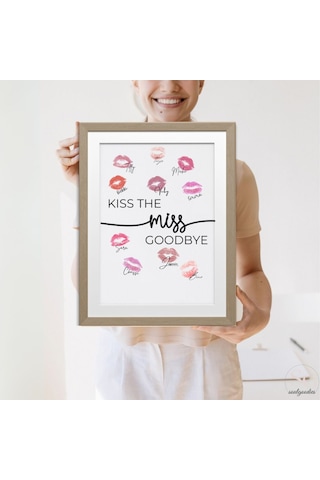 Kiss The Miss Goodbye Bekarlığa Veda Hatıra Kartı - Gelin Nedime