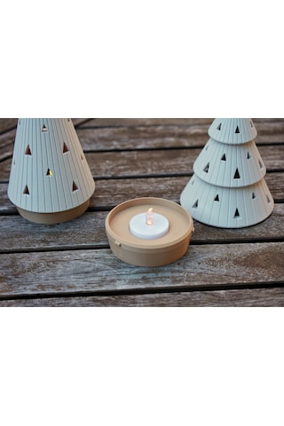 Storeşahin Modern Çam Ağacı Formlu Tealight Mumluk Seti Yılbaşı Dekoratif Mum Tutucu Shn0720 Çok Renkli