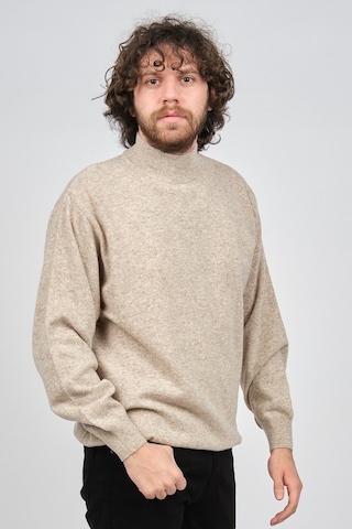 Ida Erkek Lambswool Yarım Balıkçı Kazak 0593161 Bej Bej