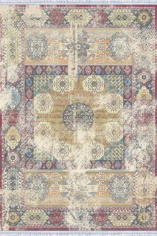 Pembe Vintage Dokuma Pamuk Tabanlı Kaymaz Kilim Klm102n11