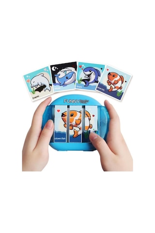 Gokidy 4 Farklı Eğlenceli Dönen Puzzle Mavi