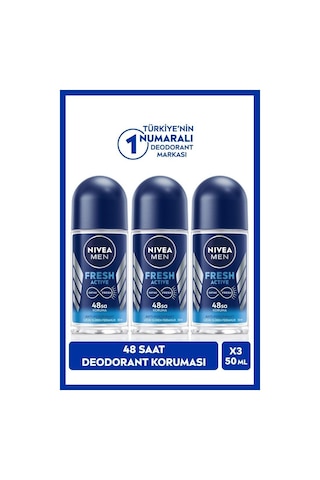 Nivea Men Fresh Active Erkek Roll-On Deodorant 50 ML x 3