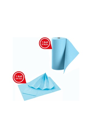 Dentreal Avrupa Rulo Hasta Önlüğü Ve Tabla Örtüsü Takım Açık Mavi