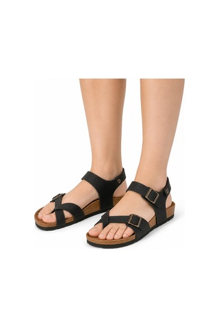Dadwolf Rahat Taormına Leolı 1021077 Mayari Rio Kids Birkens Model Ortopedik Sandalet Siyah