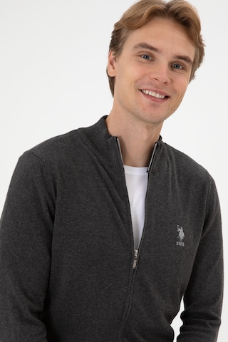 U.S. Polo Assn. Erkek Slim Fit Antrasit Melanj Triko Hırka 50313684-VR081