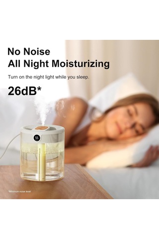 Aubyhe 1.3l Soğuk Buhar Evlendirici, 20 Saat Kullanım Süresi, 26 Db Sessiz Çalışma, 360 Çift Açıkçık, Bpa-, Kolay Doldurma Ve Temizleme