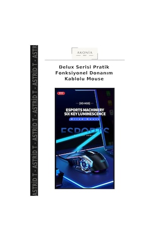 Delux Serisi Pratik Fonksiyonel Donanım Kablolu Mouse M10