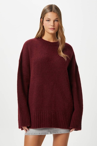Ritnice Kadın Homy Yumuşacık Bisiklet Yaka Bordo Oversize Triko Kazak Bordo