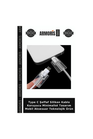 Type C Şeffaf Silikon Kablo Koruyucu Minimalist Tasarım Mobil Aksesuar Teknolojik Ürün