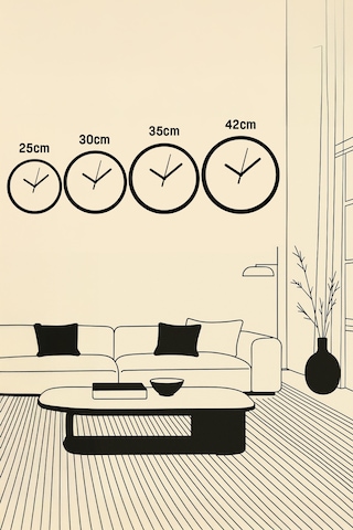 Fenerbahçe Tasarımlı Modern Duvar Saati - 30cm - Önü Camlı Beyaz Kasa - Sessiz Mekanizma Beyaz