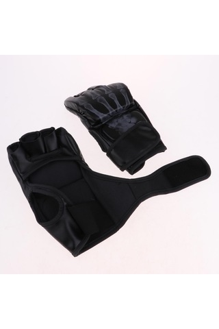 Suntek Yarım Parmak Boks Eldiveni Dövüş Müsabakası Siyah2 Siyah2 Siyah