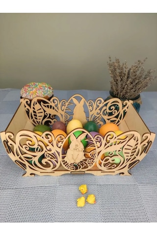 Woodiks Durulama Sırtlı Sepet Ekmeklik - Tavşan 155221114 Bej Açık