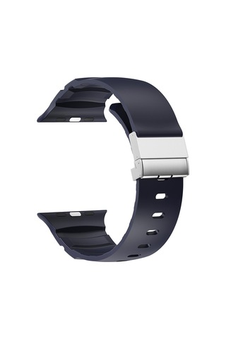 Apple Uyumlu Watch 7 45mm Zore Krd-145 Metal Tokalı Silikon Kordon