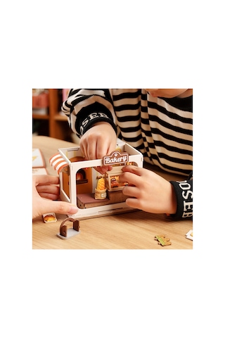 Mini Fırın 3d Puzzle Ahşap Minyatür Maket Kiti Dıy Kendin Yap