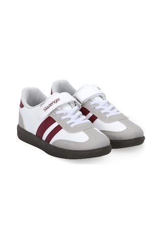 Slazenger Dolphın I Unisex Çocuk Cırt Cırtlı Beyaz / Bordo Günlük Spor Ayakkabısı