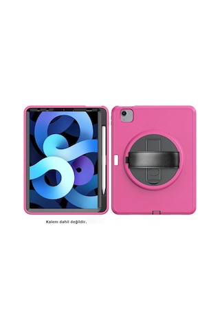 Gld-spt- Newface Apple Uyumlu iPad 2022 10.9 10.nesil Kılıf Hand Strap Tablet Kılıfı - Pembe