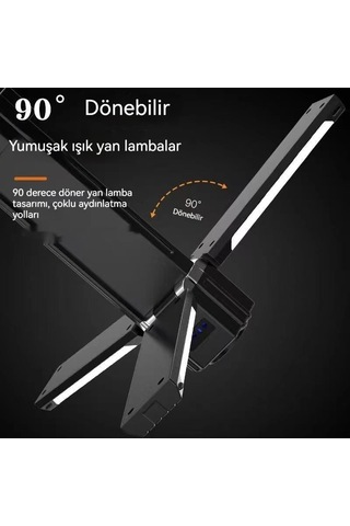 Jian Fan Güçlü Işıklı El Feneri Kamp Lambası Acil Katlandır Kamp Lambası Siyah