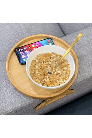 Kanepe Tepsisi Masa Kanepe Kol Dayama Klipsli Tepsi Doğal Bambu Kanepe Tepsisi Uzaktan Kumanda Kahve Aperatifler İçin Pratik Tv Aperatif Tepsisi