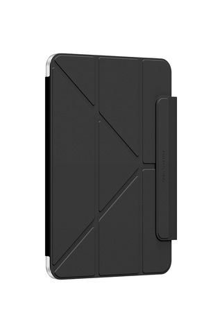 Apple Uyumlu iPad Pro 11 2024 Amazingthing Minimal Mag Katlanabilir Standlı Kalem Bölmeli Kılıf Siyah Kapaklı Kılıf