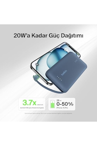 Power Bank, Entegre Kablolu Taşınabilir Şarj Cihazı 10k Pd 20w - Usb-c Güç Dağıtımı, iPhone Uyumlu Power Bank iPhone Uyumlu 16 Serisi, İpad Pro, Galaxy Uyumlu S24 Ve Daha Fazlası İçin Hızlı Şarj