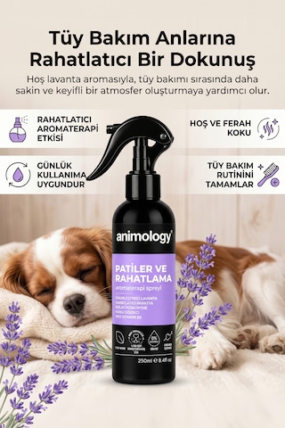 Animology Paws Relax Rahatlatıcı Köpek Tüy Bakım Spreyi 250 Ml - Lavanta Aromalı Rahatlatıcı