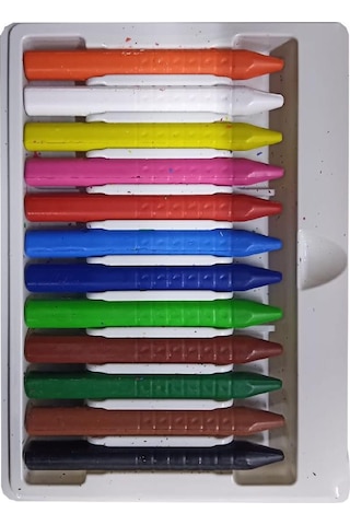 Jumbo Mum Boya 12 Li 1 Paket 12 Renk Jumbo Mumboya Elleri Kirletmeyen Yıkanabilir Silinebilir Karton Kutu