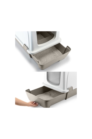 Gnd Orta Boy Çekmeceli Kapalı Kedi Tuvaleti + Kürek 47 x 23.5 x 55 CM
