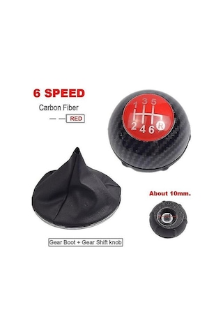 Fiat 500 500c 2007 - 2018 İle Uyumludur 5 6 Vites Vites Topuzu Sitck Başlığı Deri Parlak Siyah Kapak Yedek Renk: 6 Vites Karbon 2
