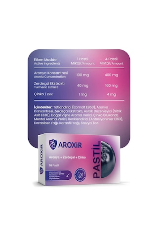 Aroxir Aronya Zerdeçal Çinko 16 Pastil