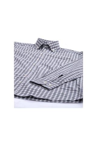 Giant Erkek Uzun Kol Gömlek - Kareli Desen - Minimalist Gri