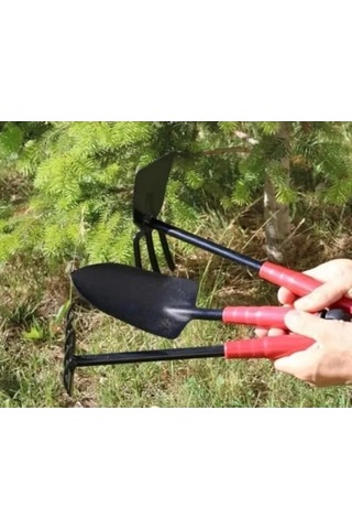 Bahçe El Aletleri Seti, 30 Cm Kürek, Tırmık Ve Çapa İle 3 Parça