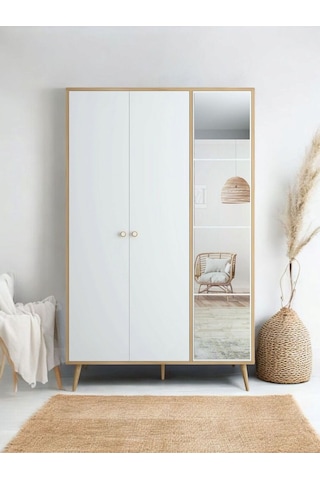 Floradesign Atlantis Aynalı Gardırop /elbise Dolabı / Üç Kapaklı Dolap