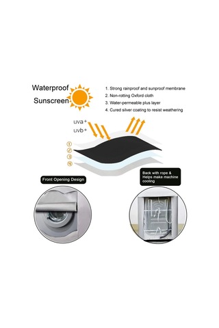Sones 420d Silindir Kazanlı Çamaşır Makinesi Toz Geçirmez Kapak Su Geçirmez Güneş Geçirmez Kapak Bezi, Boyut: 60x53x85cm Gümüş