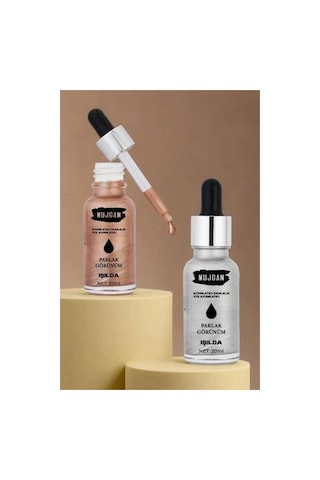 Özel Üretim Makyaj Işıltılı Parlak Kozmetik 2'li Damlalık Şişeli Likit Aydınlatıcı Highlighter Seti Diğer