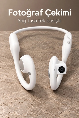 Fotoğraf Çekebilen Bluetooth Kulaklık Mikrofonlu Açık Kulak Tasarım Najmaddin Belirtilmemiş