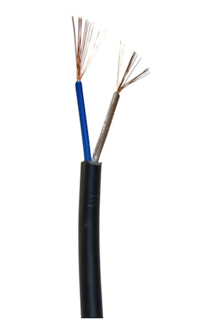 Aydınlatma Elektrik Kablosu 2 0,50 Ttr Yuvarlak Tip Tam Bakır Siyah 3 Metre