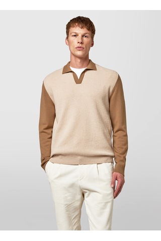 Alpha Studio Kahve Erkek Slim Fit Kazak Au-7244b Jumper Polo