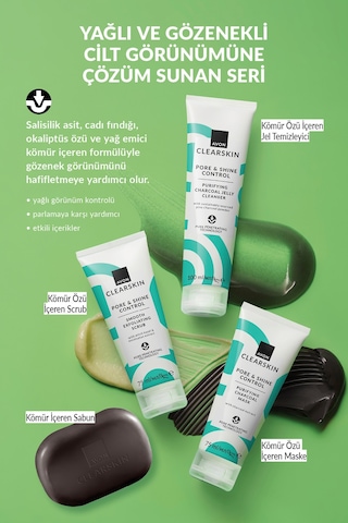 Avon Clearskin Pore Shine Kömür Sabunu 3 x 75 G