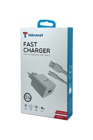 Teknonet TN-HCH05 10 W 2100 mAh Micro Kablo + Şarj Aleti
