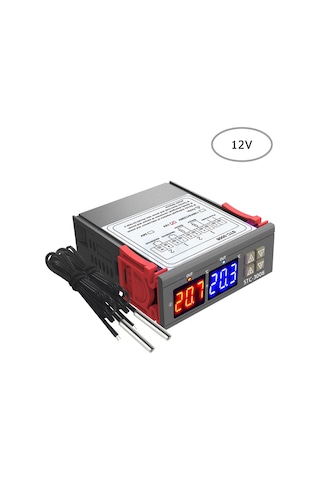 Geeroyoo Stc-3008 Çift Ekranlı Sıcaklık Kontrol Cihazı, Isıtma Soğutma Modlu, Geniş Kullanım Alanı, 12v