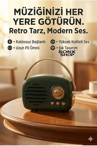 Mcg Sonx Nostaljik Retro Bluetooth - Fm Radyo, Usb Ve Bluetooth Kablosuz Hoparlör 75609384