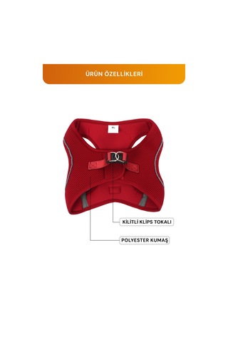 Kediler Ve Köpekler İçin Rahat, Dayanıklı Göğüs Tasması Xl Kırmızı
